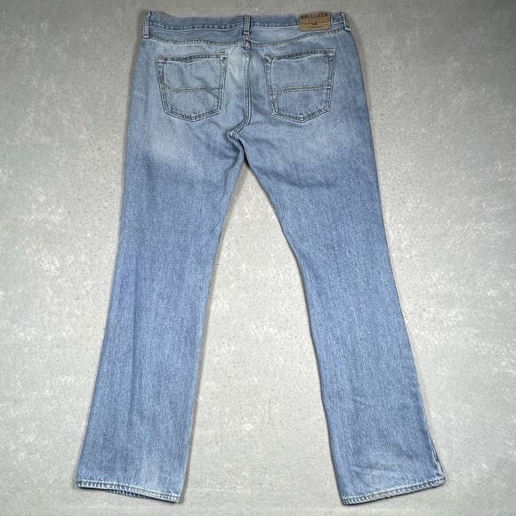 Hollister Classic Straight Leg Button Fly Jeans Light Wash Men’s Size 36x32 - Picture 1 of 14